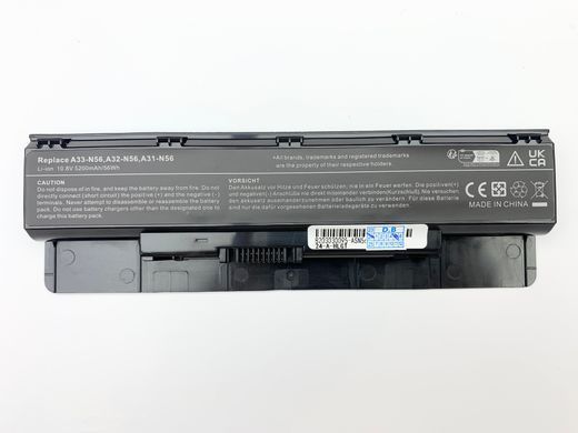 Батарея для ноутбука Asus N46, N56, N76 (A31-N56) 10.8V 5200mAh чорна з елементами A+