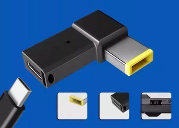 DC-переходник Type-c на DC 12.3x4.73 usb прямоугольный Lenovo до 100W новый